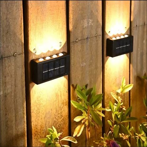 Applique solaire Extérieur IP54 Lampe murale LED Blanc Chaud 3000K Pour  Cour Jardin Couloir Terrasse Proche