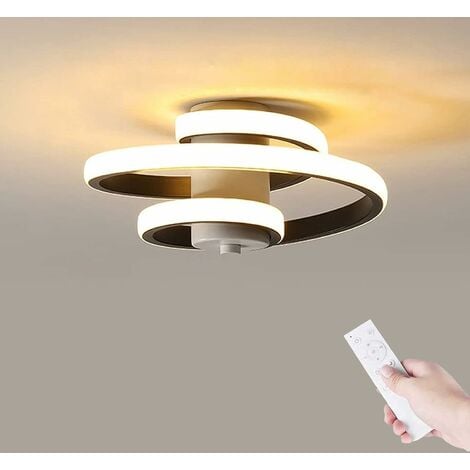 Plafonnier LED Moderne avec Télécommande, Lampe de Plafond Dimmable 27W,  Spirale Plafonniers en Métal Acrylique Convient