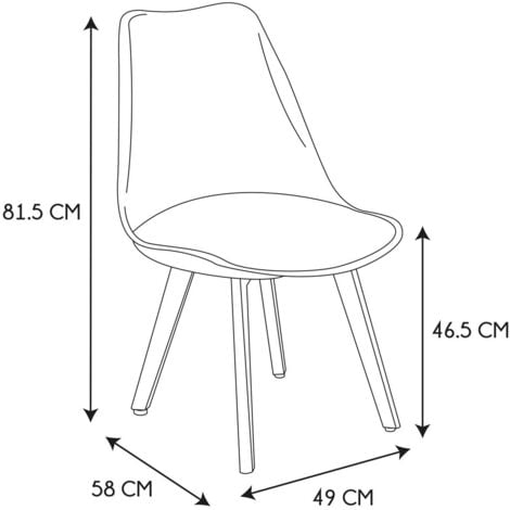 CHAISE SCANDINAVE COQUE PP REMBOURREE BLANC