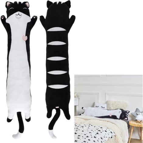 PELUCHE ALLONGEE CHAT NOIR KAWAII M6 (1/5)