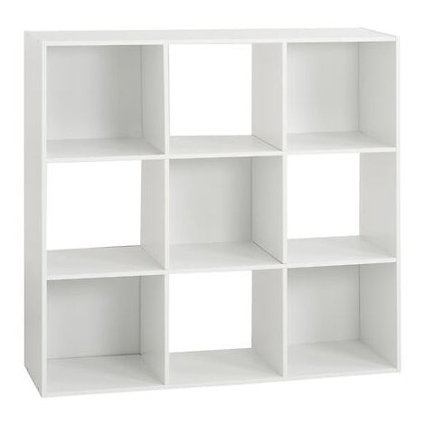 5Five Simply Smart – Étagère en bois mixte blanche à 9 cases – Dimensions L. 100,5 x P. 32 x H. 100,5 cm – Panneau de particules pour intérieur moderne
