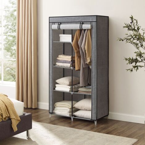 Armoire à vêtements 1 tringles à vêtements 6 niveaux cadre métallique 45 x 88 x 168 cm (1/5)