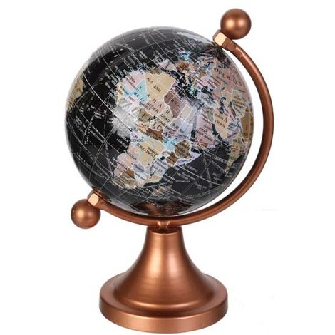 8 Pouces Base en Bois Globe terrestre Vintage Or Rotatif