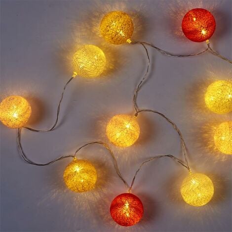 Guirlande Led 10 Boules 165cm Taupe