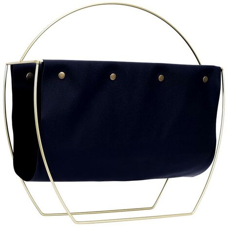 PORTE-REVUES NOIR ET METAL DORE - NOIR BRONSE
