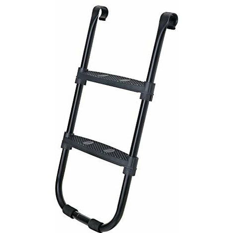 Échelle de Trampoline antidérapante, Hauteur 90 cm, avec Cadre métallique et Larges marches, Noir (1/5)