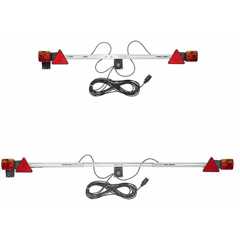 Rampe D'éclairage De Remorque 140-200cm Télescopique + 12m Câble