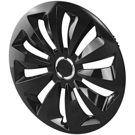 Enjoliveur Centre De Roue Noir 12 Pouces - Accessoire Jante Voiture, Protection Moyeu, Design Universel