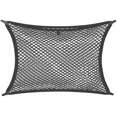 Relaxdays Filet pour voiture, 80x60 cm, élastique, rangement coffre, avec  crochets, universel, noir