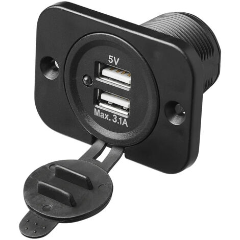 Prise-usb Double à Encastrer 3100ma 12v/24v Dans Blister