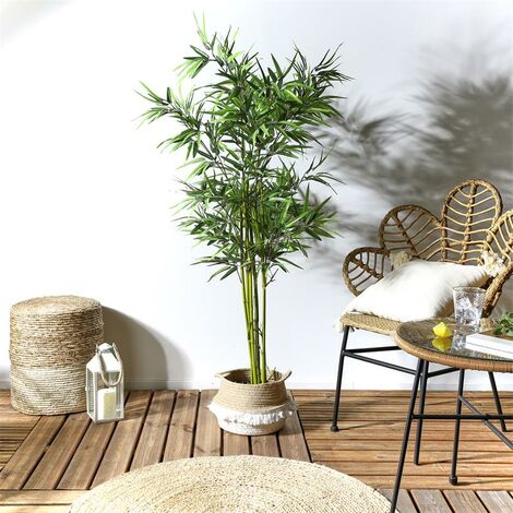 Plante Artificielle en Pot Bambou 35cm Noir