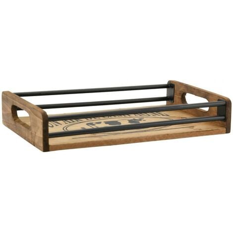 Tablett aus Holz und Metall "Un air de campagne" (Doppelpack)