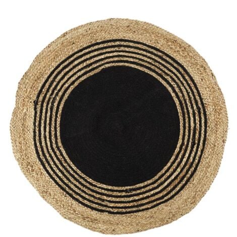 Tapis rond 120 cm jute Shira noir