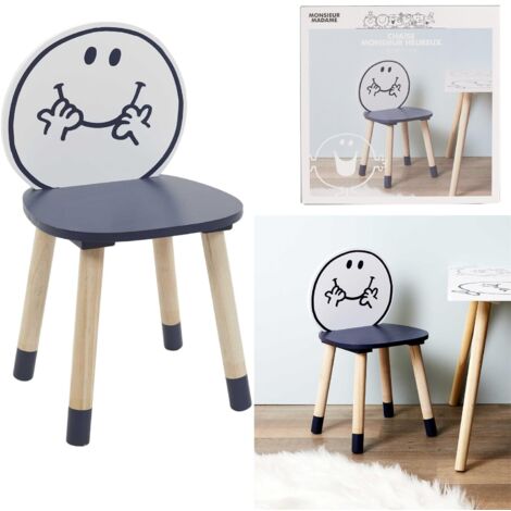 Chaise en bois pour enfant Monsieur madame Monsieur heureux