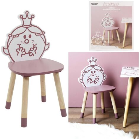 Chaise en bois pour enfant Monsieur madame Madame princesse
