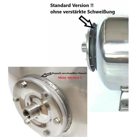 CHM GmbH Membrankessel 50 Liter Vertikal - Stahltank Für Hauswasseranlagen Bis 6 Bar