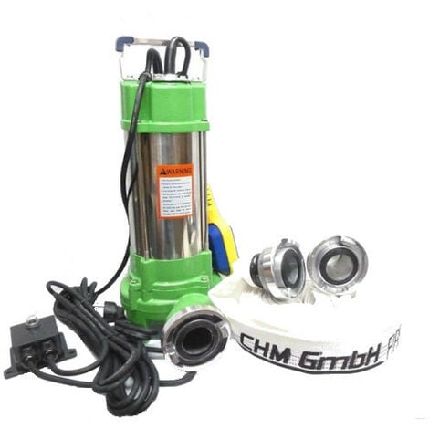CHM GmbH® Schmutzwasserpumpe 550 Watt Fäkalienpumpe 11000 L/h mit C-Schlauch