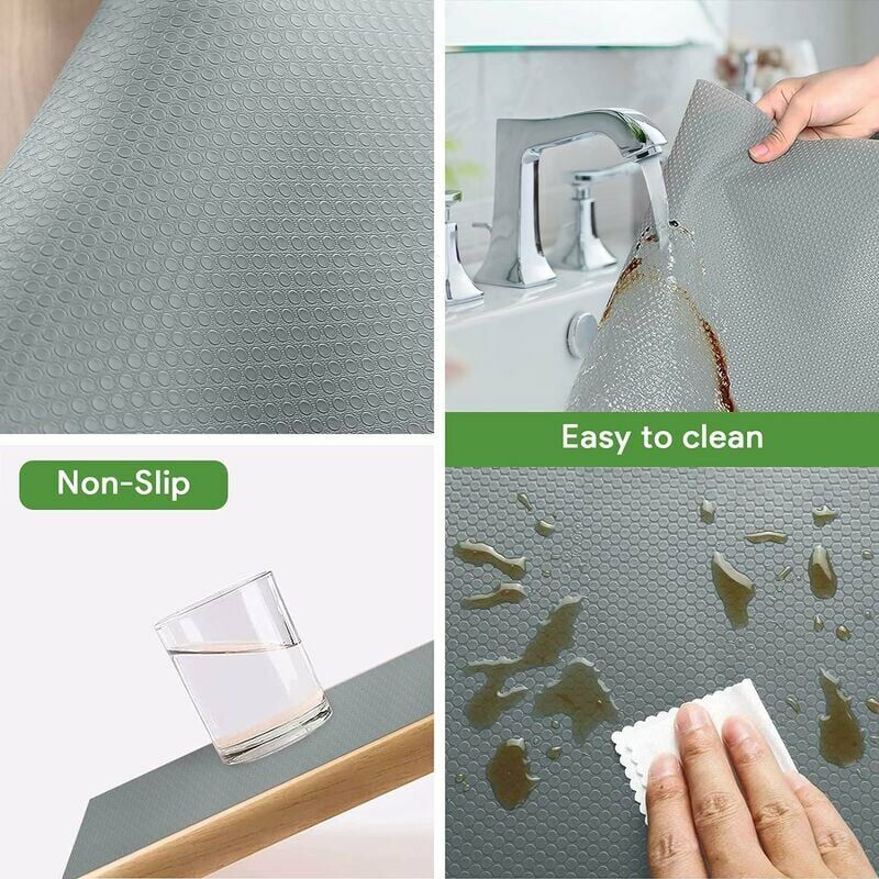 Drawer Liners, Kitchen Shelf Liner EVA Anti-Slip Non-Adhesive Waterproof  Washable Cupboard Cabinet Liner Refridge Locker Mats Sink Protector