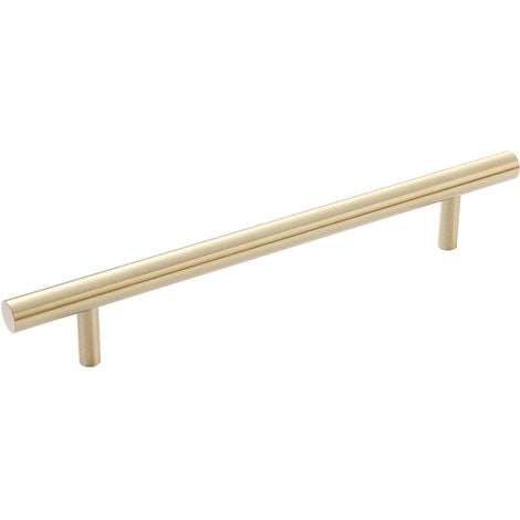 Brushed Brass Kitchen Cabinet Door Handles Stainless Steel T Bar Knobs ...