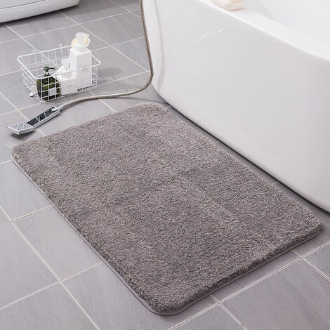 Turquoize Luxury Bath Runner, Gray Bathroom Rug 47 x 17 Inches Mat, Soft  Plush Anti-Slip Shower Rug, Microfiber Shaggy Mat Machine Washable Bath Rug