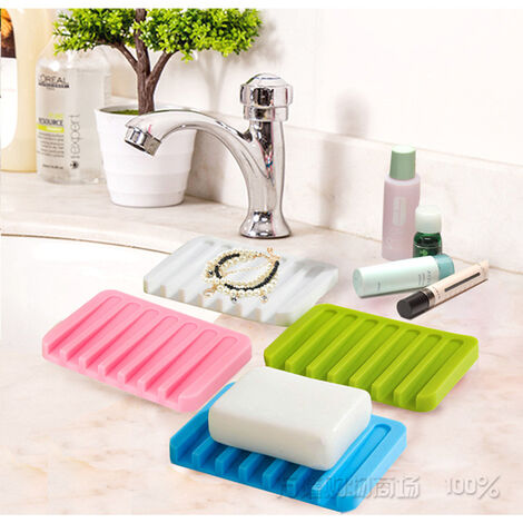 5 Pcs Silicone Draining Soap Dish, Bar Soap Holder for Tub, Waterfall Soap  Tray, Soap Saver, Soap Dishes for Bathroom Shower Blue, Green, Pink