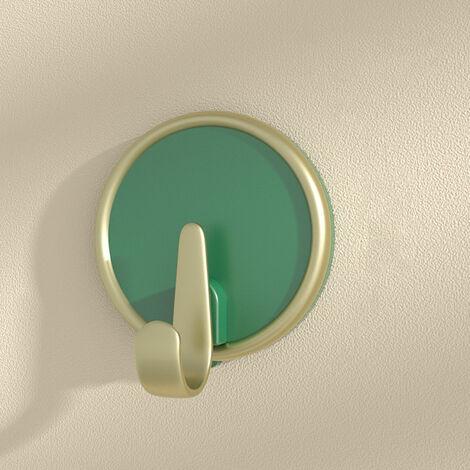 2pcs Green ABS Wall Hook, Waterproof Self-adhesive Bathroom Hooks