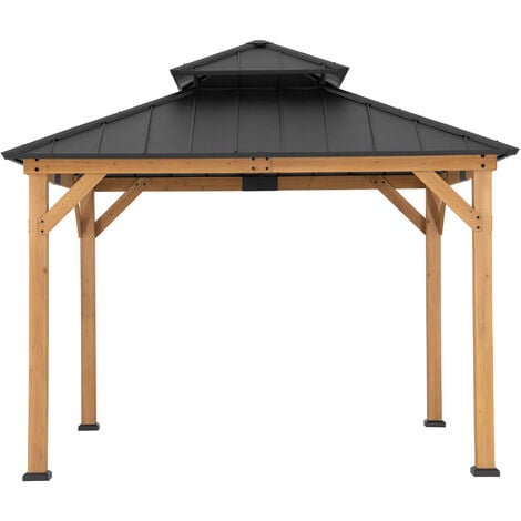 Tonnelle en cèdre KAPS anthracite - 330cm x 330cm