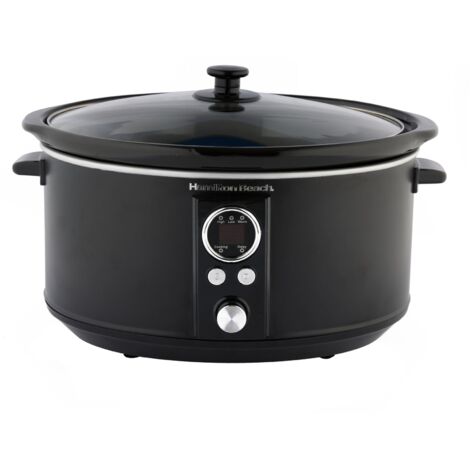 Hamilton Beach Digital Oval Slow Cooker 6.5L Black (1/5)