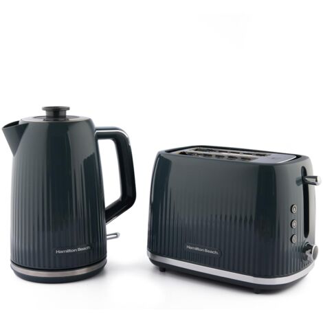 Hamilton Beach Miami Kettle & Toaster Set Charcoal Grey