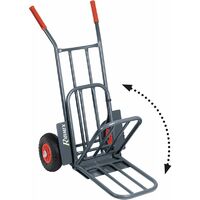 Carrello Saliscale acciaio, pedana richiudibile, portata kg 250