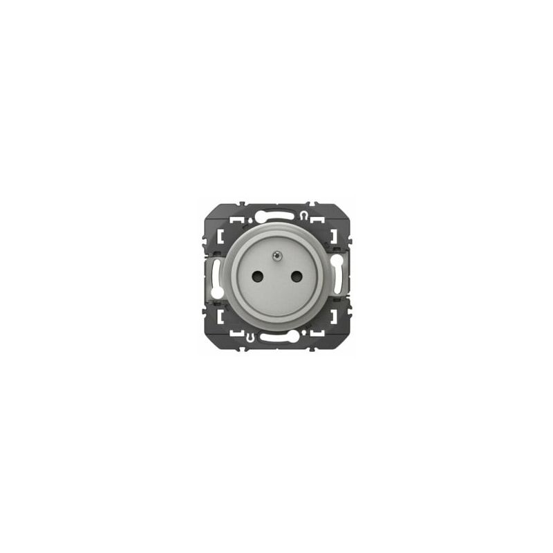 Prise de courant 2P+T à puits 16A Dooxie - Legrand - Aluminium - 600437