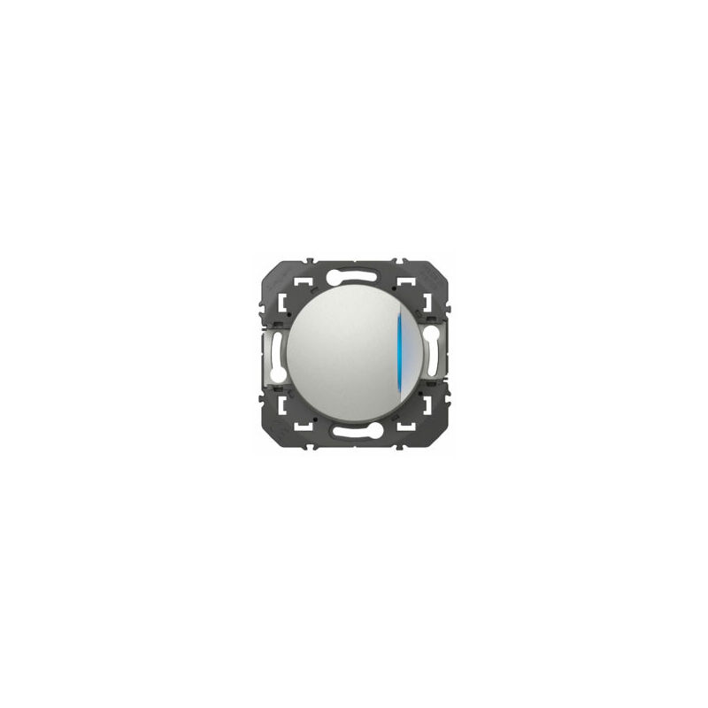 Interrupteur avec voyant lumineux Dooxie 10AX 250V - Legrand - Aluminium - 600111