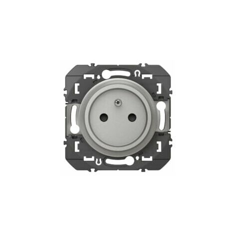 Prise de courant 2P+T à puits 16A Dooxie - Legrand - Aluminium - 600437