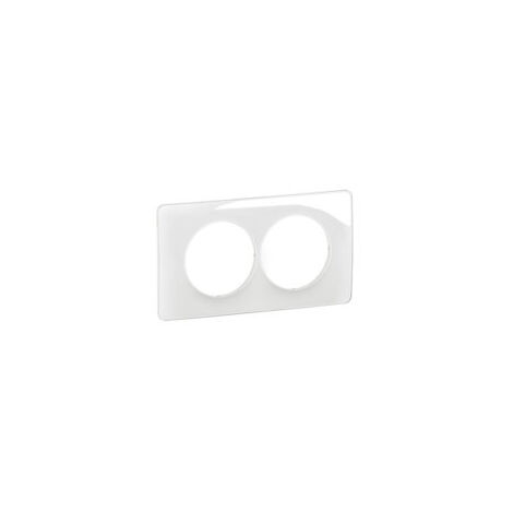 Legrand – Plaque de finition 2 postes CP0006 – Blanc émaillé – Finition brillante – Montage à clipser – Compatible mécanismes Céliane