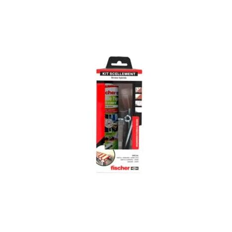 Fischer – Kit de scellement chimique FIS HT 300 T 380ml – Résine hybride pour béton humide – Contient tiges filetées et tamis – Agrément technique ETA-12/0554