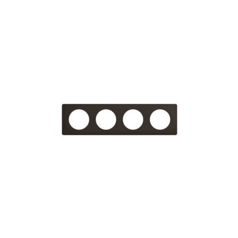 Legrand – Plaque de finition 4 postes CP0104 – Noir mat – Céliane – Fixation à clipser – Compatible avec supports universels Batibox (1/3)