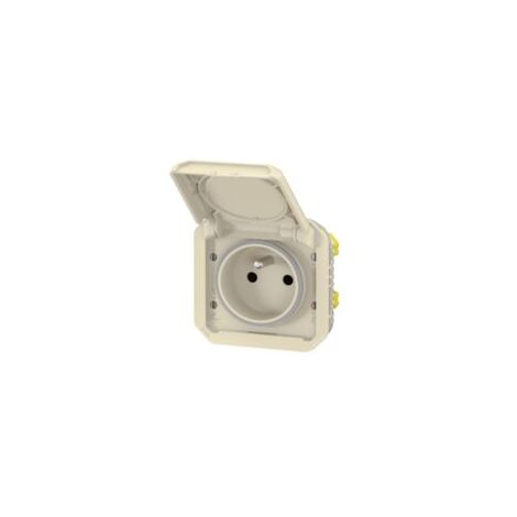 Prise de courant 2P+T étanche - composable - Sable - 069828L - Plexo - Legrand