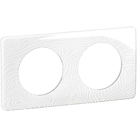 Plaque de finition - 2 Postes - Blanc relief - Céliane - CP0602 - Legrand
