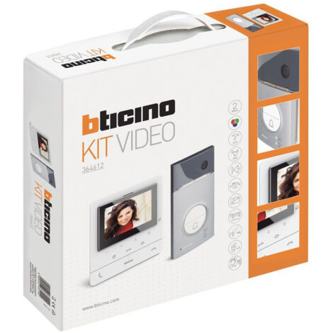 Kit portier vidéo couleur écran 5 pouces - platine de rue Linea 3000 grise - Classe 100 - BT364612 - BTICINO