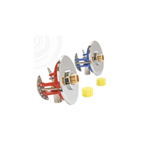 Raccord coudé à sertir mâle 12/17 pour tube PER Ø16 – Rosaces chromées incluses – Installation sous-évier/lavabo – Conforme RT2020 – Fixoconnect - 303510106