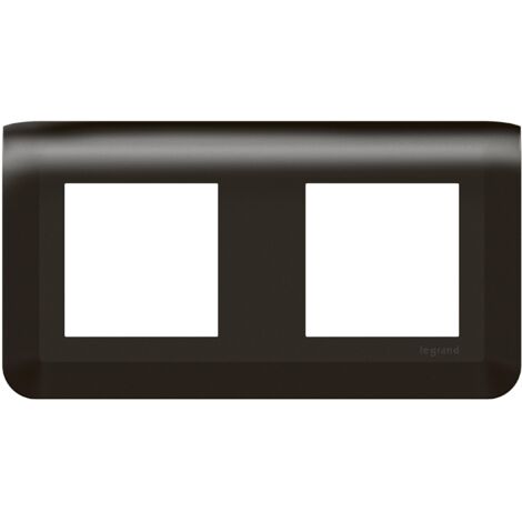 Plaque de finition 2 postes - Noir Mat - Mosaic - 079044L - Legrand