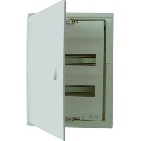 Legrand – Coffret de communication encastré 2 rangées 24+4 modules – Porte isolante galbée blanche – IP40 IK07 – Encastré pour murs en maçonnerie