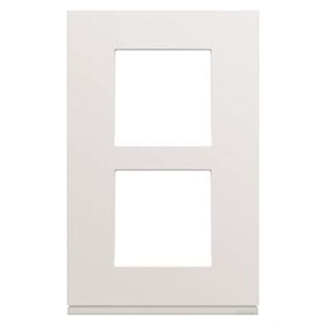 Hager – Plaque Gallery plastique 2 postes 57 mm – Polycarbonate brillant – Compatible modules Gallery – WXP0022