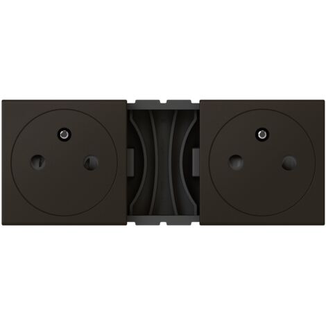 Legrand – Double prise de courant 2P+T Surface Mosaic – Finition noir mat – Indice de protection IP41 – Montage rapide sans outil (1/3)