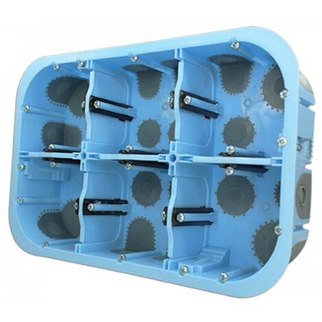 Eur Ohm – Boîte d'encastrement 6 postes étanche à l'air – Pour maisons BBC et passives – Installation horizontale ou verticale – Profondeur 50mm
