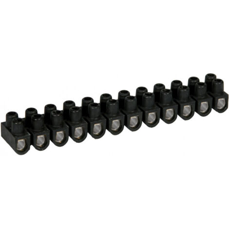 Barrette de connexion à vis en laiton capacité assignée 25mm² - Noir - 70005 - Eur'Ohm (1/6)