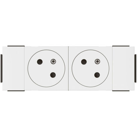Double prise de courant 2P+T pour goulotte Mosaic Link - Blanc - 077102L - Legrand