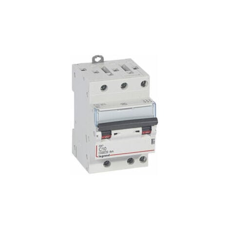 Disjoncteur tripolaire 10A courbe C - Vis/Vis - 406890 - Legrand