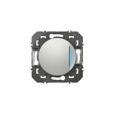 Interrupteur avec voyant lumineux Dooxie 10AX 250V - Legrand - Aluminium - 600111