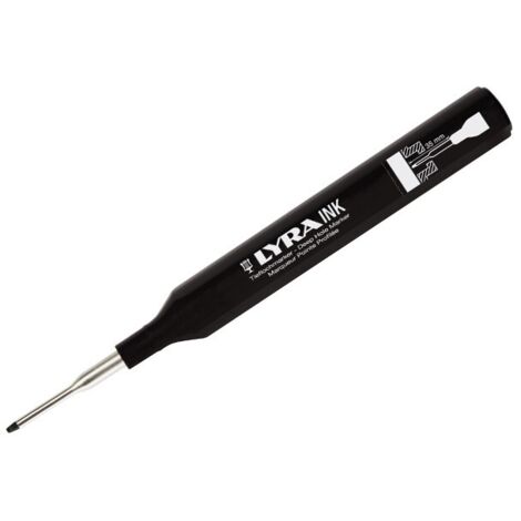 Marqueur permanent noir à pointe profilée 35 mm – Encre résistante à l'eau – Pour surfaces bois, métal, plastique, verre – 4480099 – Lyra